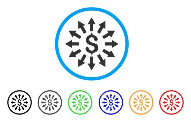 Para dağıtım yuvarlak simge