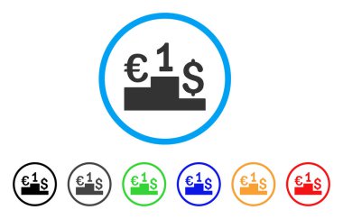 Euro dolar rekabet yuvarlak simge