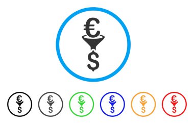 Euro dolar dönüşüm filtre yuvarlak simgesi