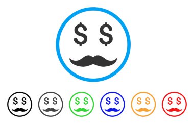 Milyoner bıyık yuvarlak simge