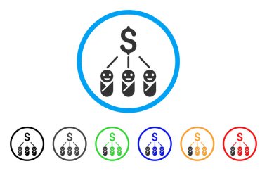 Çocuk giderleri yuvarlak simge