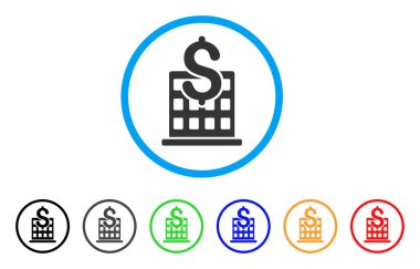 Mali şirket bina simgesini yuvarlak