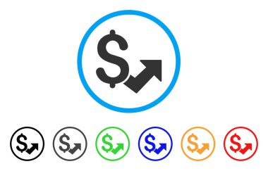 Doları büyüme yuvarlak simge