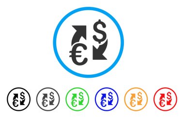 Euro dolar Satım yuvarlak simge