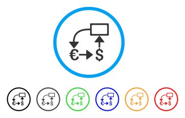 Euro dolar akış şeması yuvarlak simge