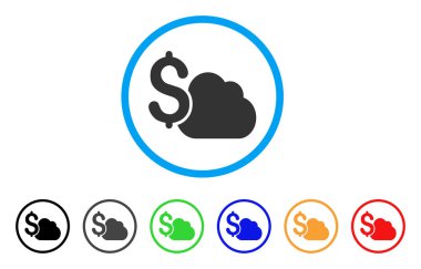 Bulut bankacılık yuvarlak simge