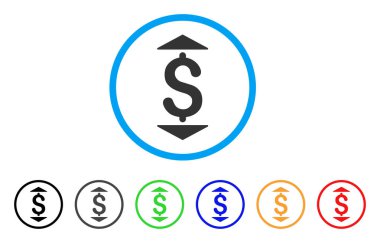 USD, yukarı aşağı yuvarlak simge