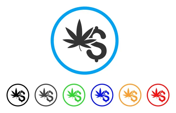 Marihuana Business afgeronde pictogram — Stockvector