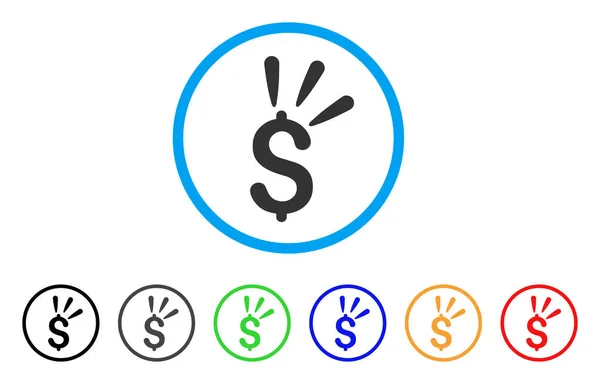 Dollar Shine afgeronde pictogram — Stockvector