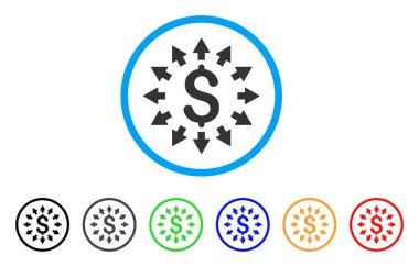 Doları dağıtım yuvarlak simge