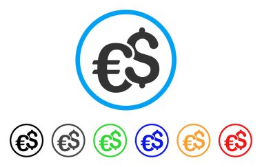 Euro ve dolar para birimi simgesi yuvarlak