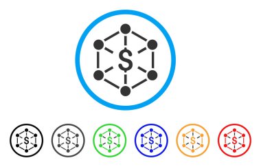 Finansal ağ yuvarlak simge