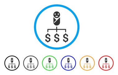 Çocuk giderleri yuvarlak simge