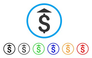 USD, yukarı yuvarlak simge