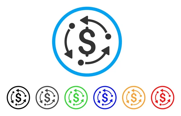 Zaokrąglone ikona obrotu pieniądze — Wektor stockowy