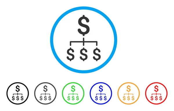 Financiële hiërarchie afgeronde pictogram — Stockvector