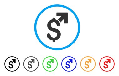 Doları büyüme yuvarlak simge