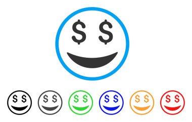 İşadamı gülümseme yuvarlak simge