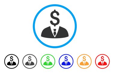 İşadamı yuvarlak simge