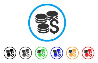 Doları yuvarlak simge paralar