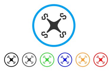 İş dron yuvarlak simge