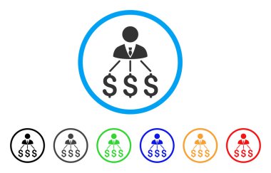 İşadamı giderleri yuvarlak simge