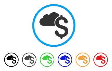 Bulut bankacılık yuvarlak simge