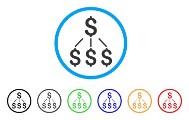 Finansal yapı yuvarlak simge