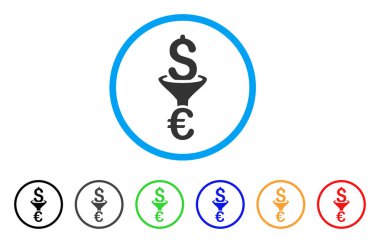 Dolar Euro dönüştürme filtresi yuvarlak simge