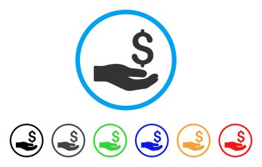 Para bağış yuvarlak simge