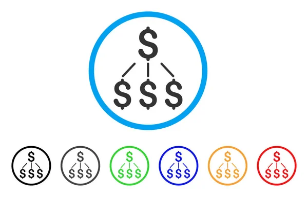 Estructura financiera Icono redondeado — Vector de stock