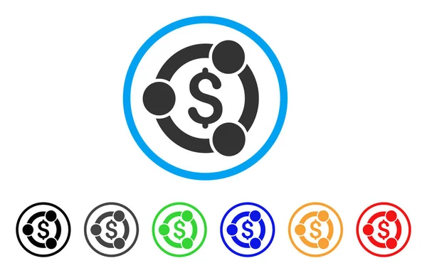 Finanční spolupráce zaoblené ikona — Stockový vektor