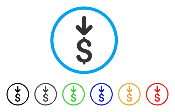 Intäkter Dollar rundade ikonen — Stock vektor