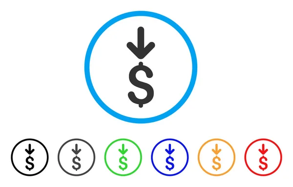 Einkommen Dollar gerundet Symbol — Stockvektor