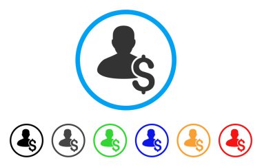 Kredi kişi yuvarlak simge