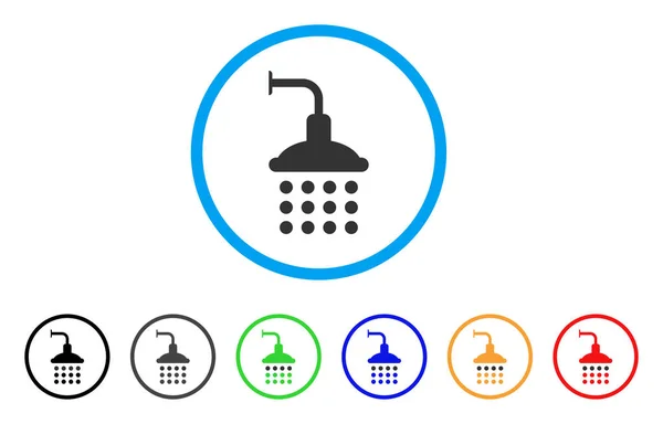 Zuhany lekerekített ikon — Stock Vector