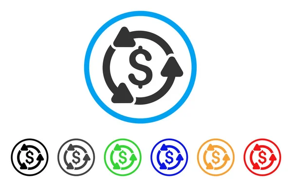 Circulación de dinero redondeado icono — Vector de stock