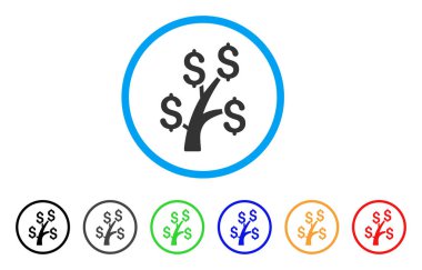 Para ağacı yuvarlak simge