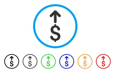 Doları yuvarlak simge göndermek