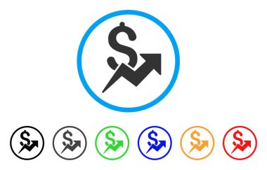 Satış büyüme yuvarlak simge