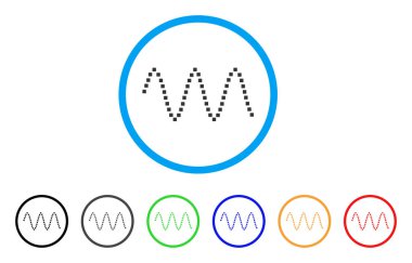 Sinusoid dalgalar yuvarlak simge