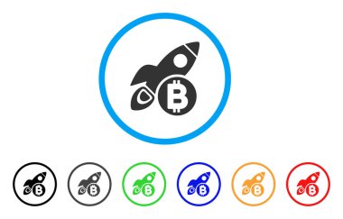 Simge Bitcoin roket yuvarlak