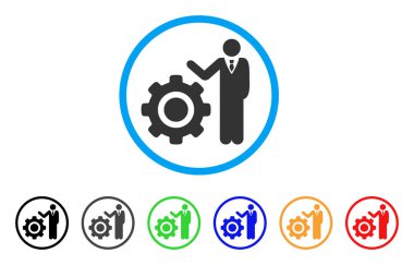 Mühendis ve dişli yuvarlak simge