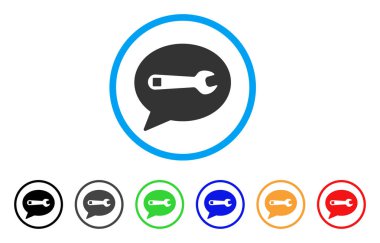 Hizmet ileti yuvarlak simgesi