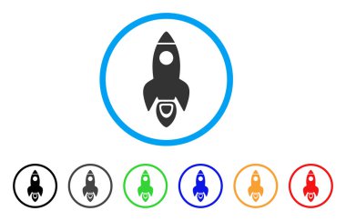 Uzay roketi yuvarlak simge
