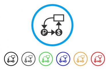 Rublesi ve Doları düzeni yuvarlak simge