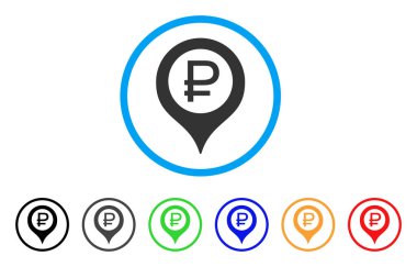Rublesi banka işaret yuvarlak simge