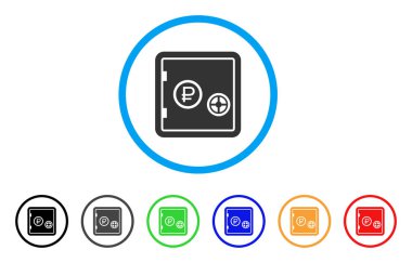 Rublesi banka güvenli yuvarlak simge