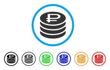 Simge Rublesi sikke yığını yuvarlak