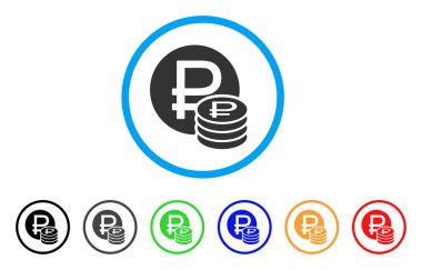 Yuvarlak simge Rublesi paralar